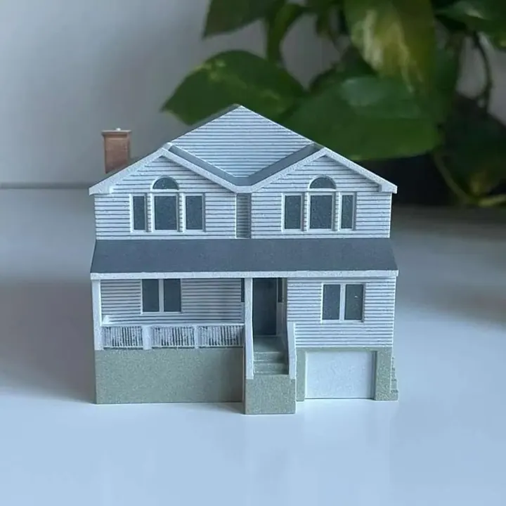 Custom 3D printed scale model of a home